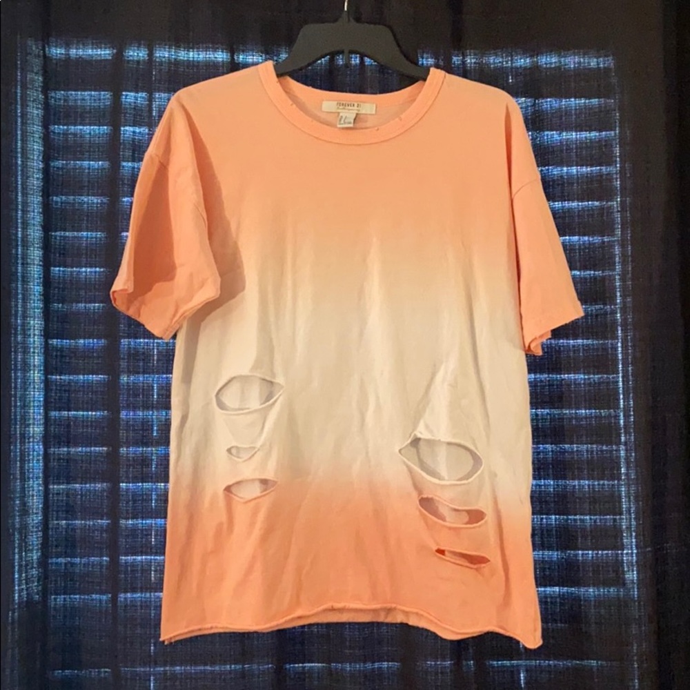 Peach and white shirt